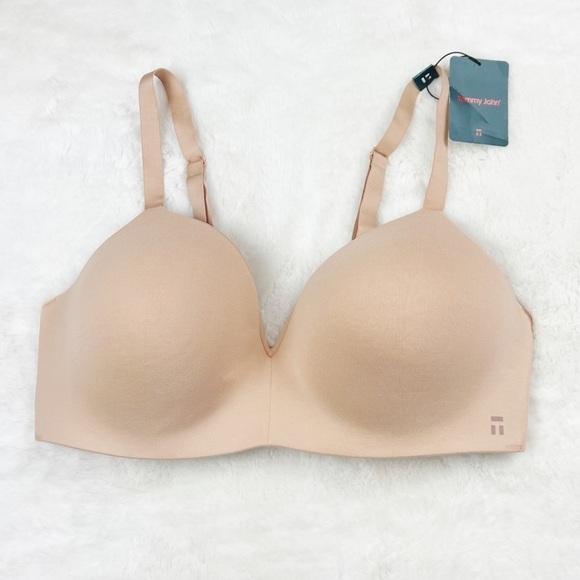 NWT Tommy John Cool Cotton Lightly Lined Wireless Bra Maple Sugar - Picture 2 of 4